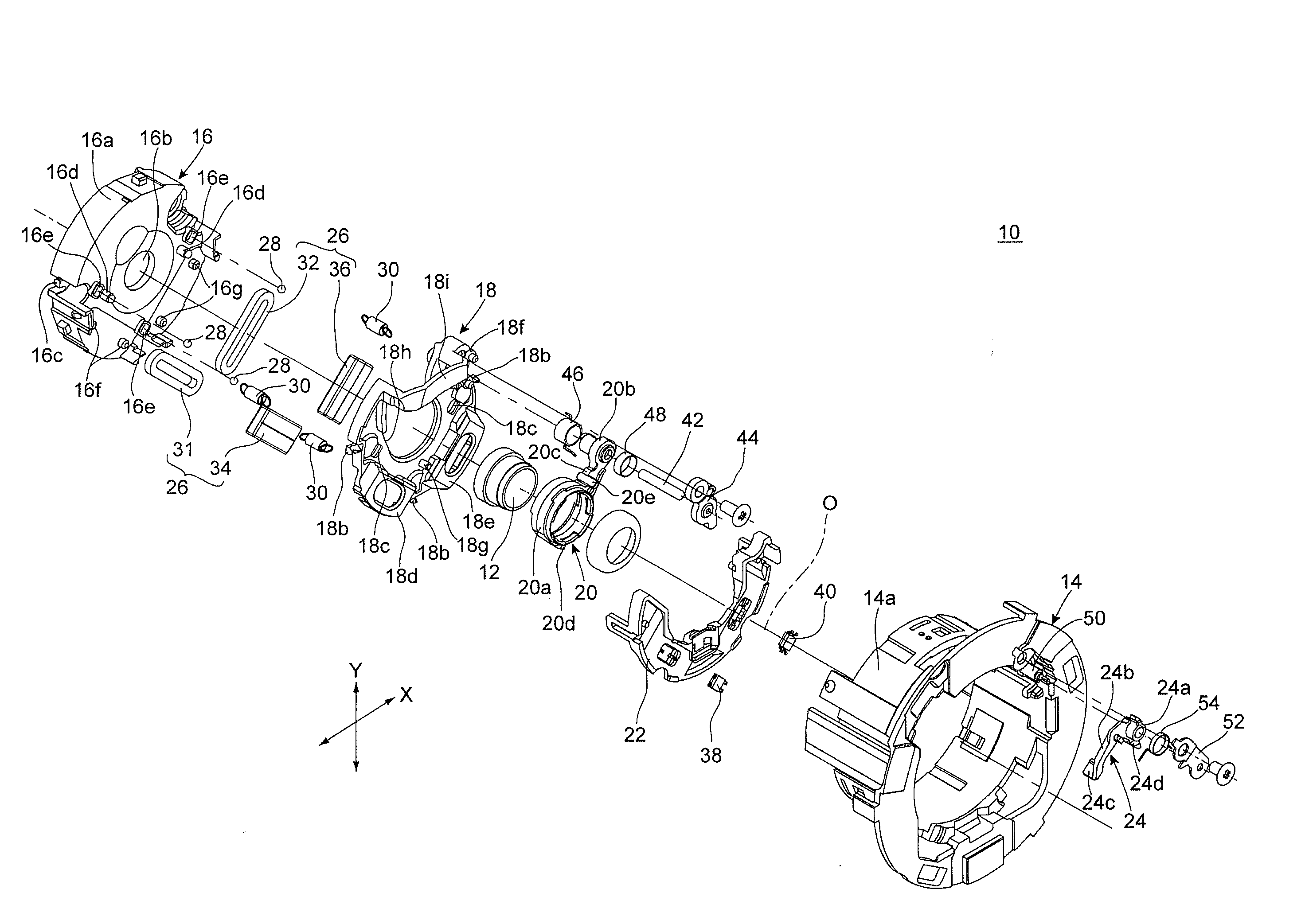 Position controller for image-stabilizing insertable/removable optical element