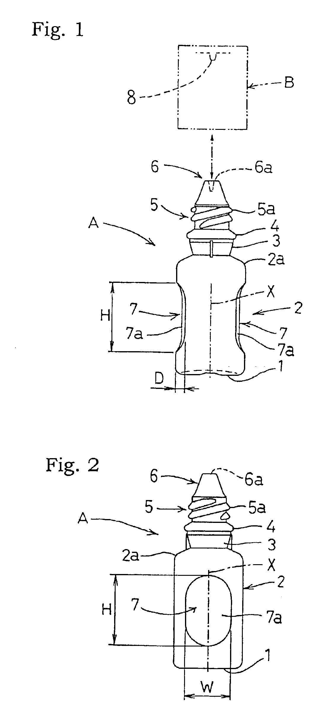 Recessed part forming instillation container