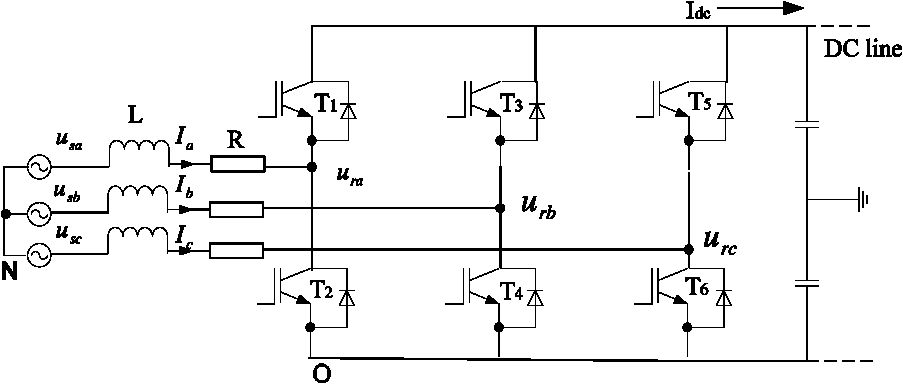 Control method of light-type direct-current transmission system converter of offshore wind power station