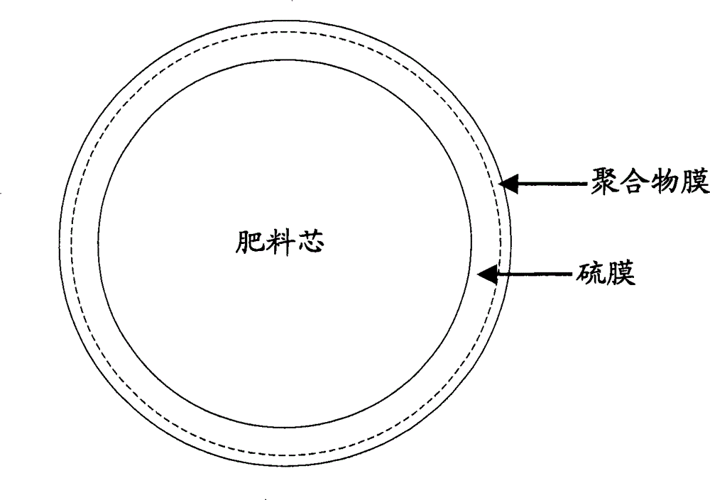 Alkyd resin emulsion-sulphur composite coating release-controlling fertiliser and method for preparing same