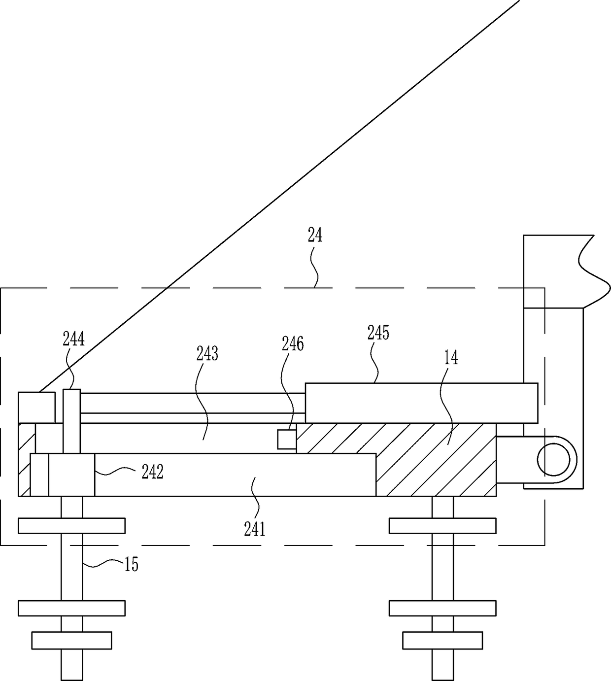 Telegraph pole displacement and upright equipment for city buildings