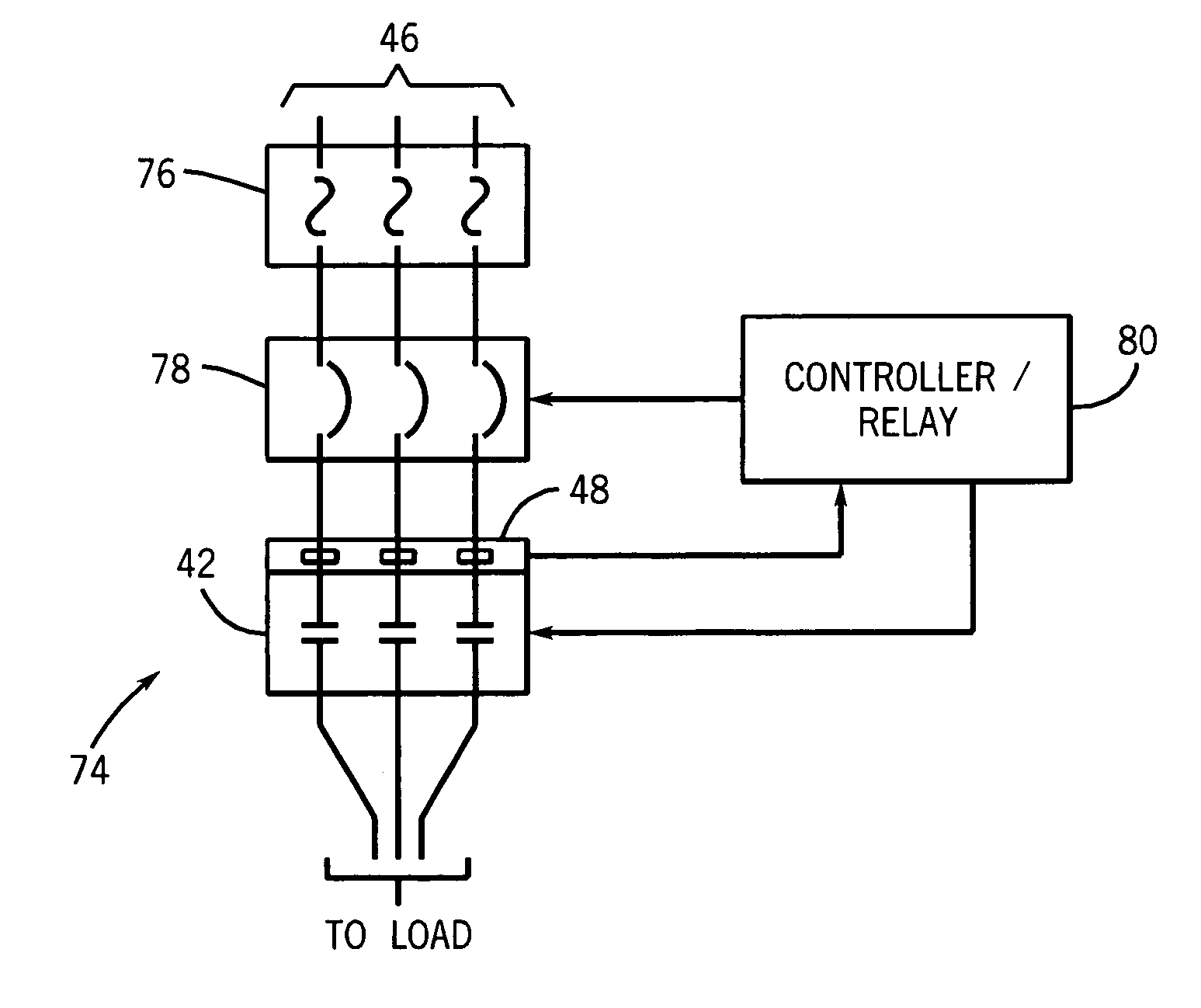 Electrical contractor current sensing system and method