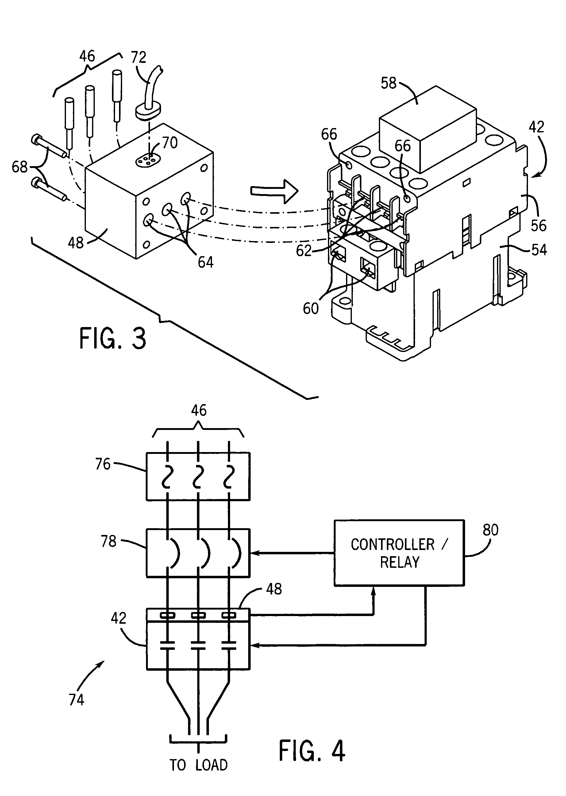 Electrical contractor current sensing system and method