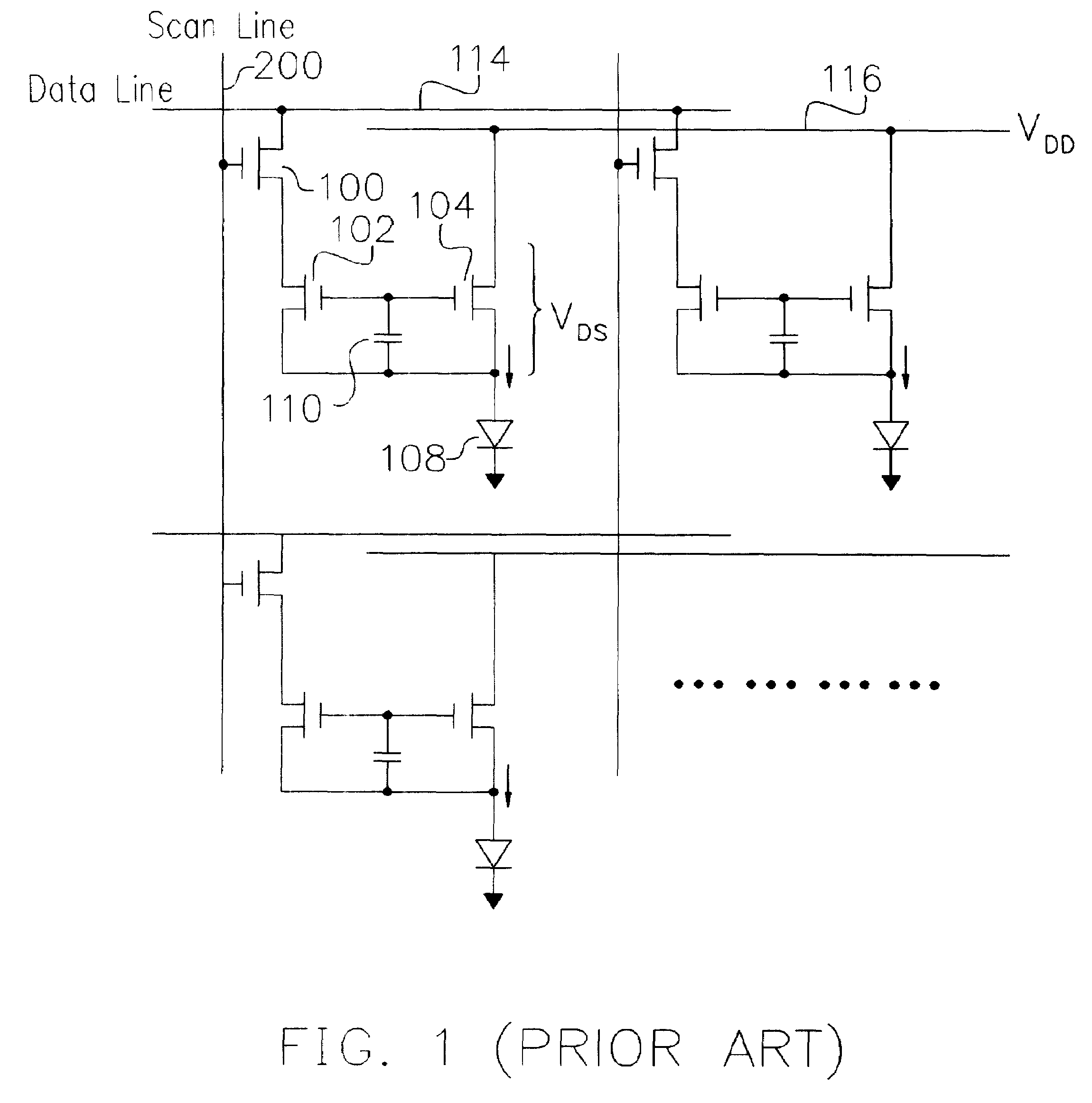 Structure and method for reducing source line resistance of light emitting diode