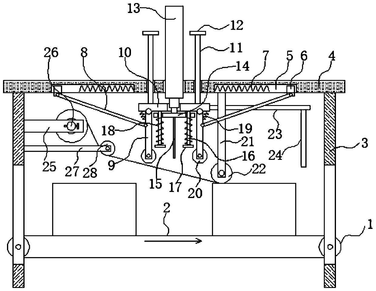 Automatic carton adhesive tape sealing device