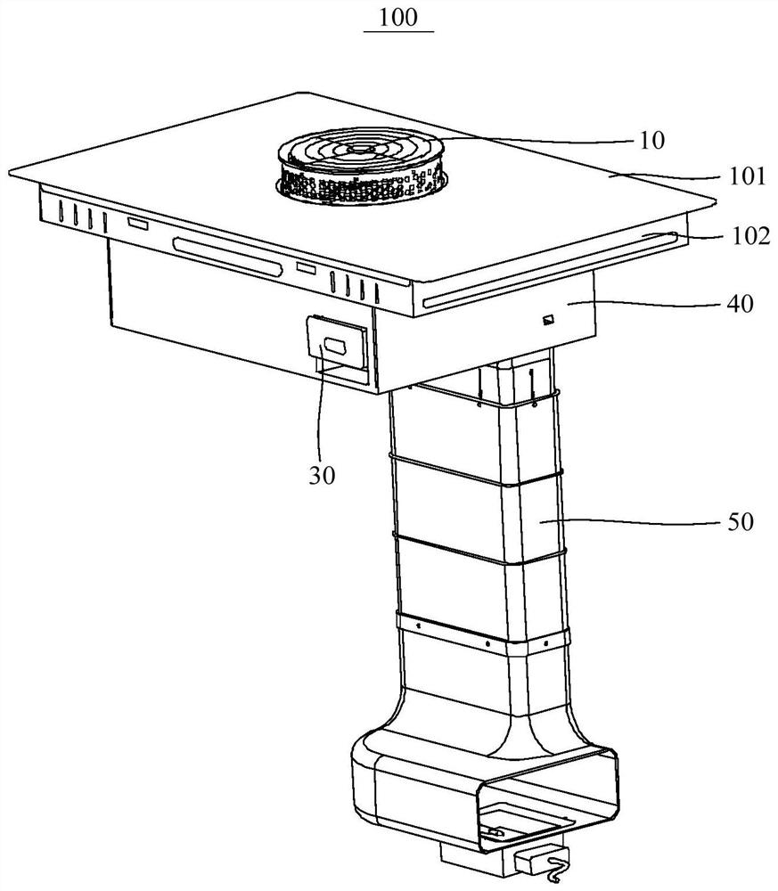 Water disposal pan assembly and combination equipment with water disposal pan and hearth