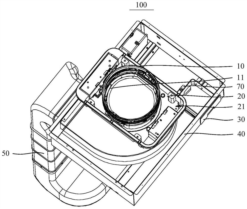 Water disposal pan assembly and combination equipment with water disposal pan and hearth