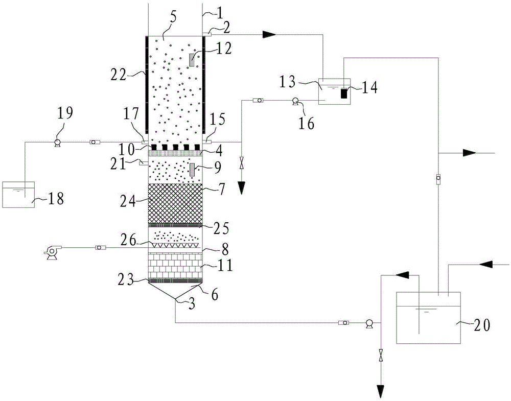 Microalgal culture based biogas liquid treatment device and method