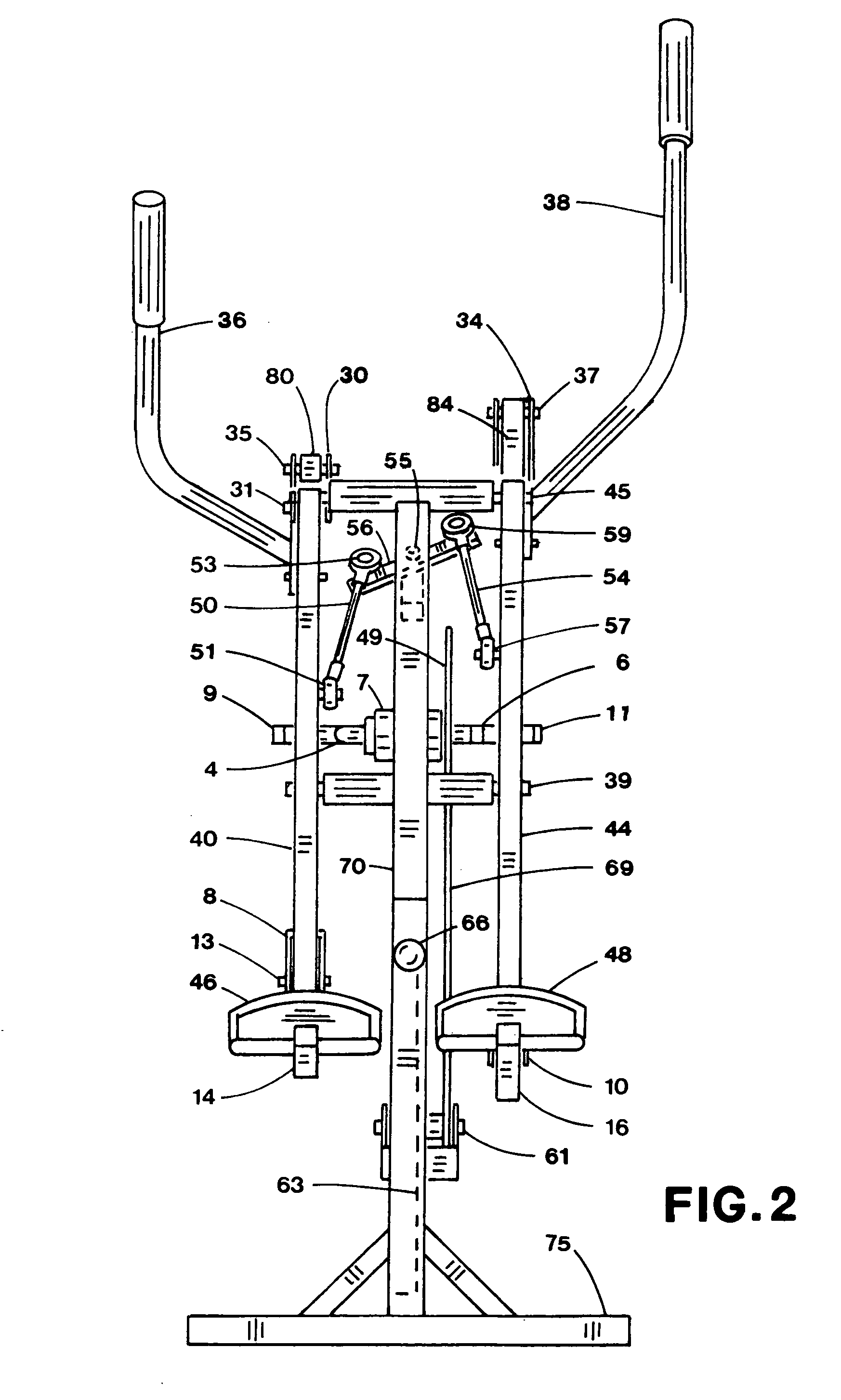 Free course elliptical exercise apparatus