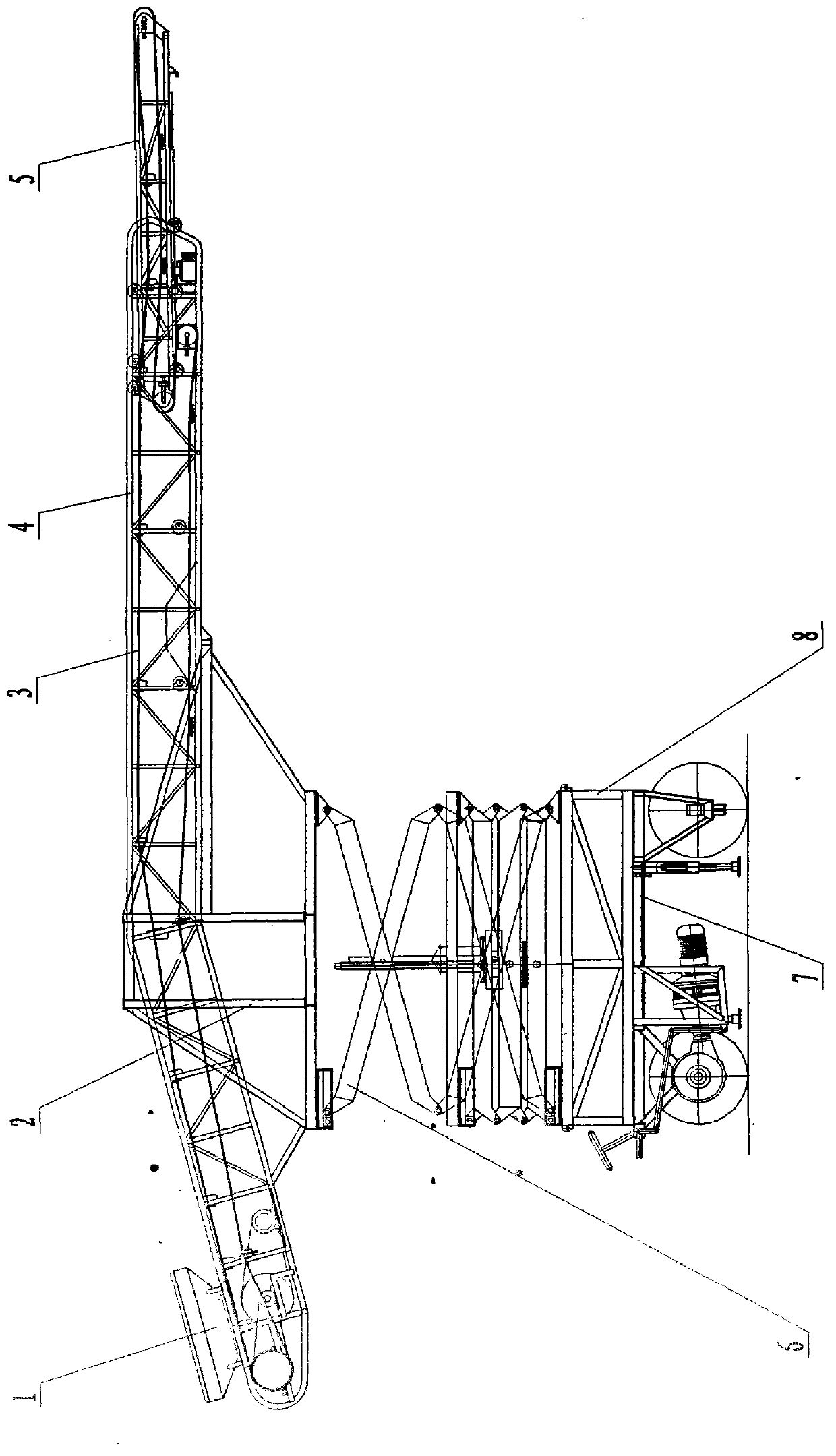 Movable and retractable type elevated grain binning machine