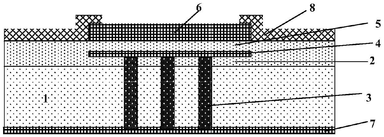 Inner matching capacitance and manufacturing method of rfldmos device