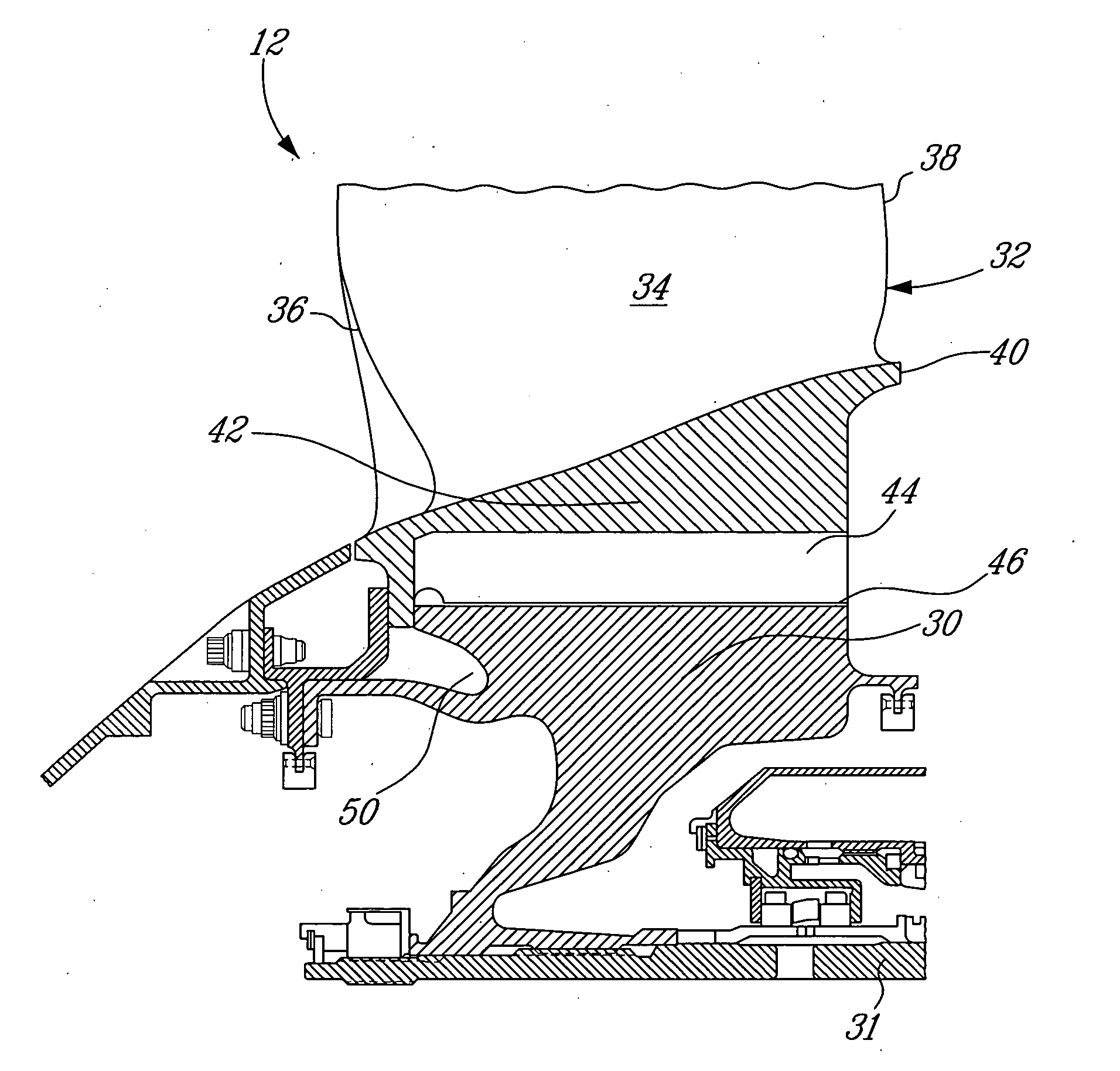 Bladed disk fixing undercut