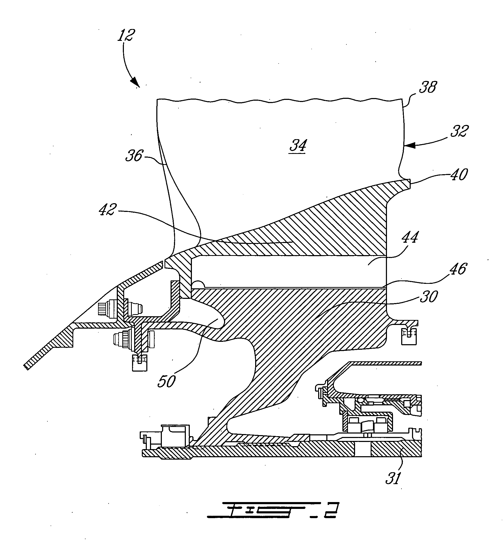 Bladed disk fixing undercut