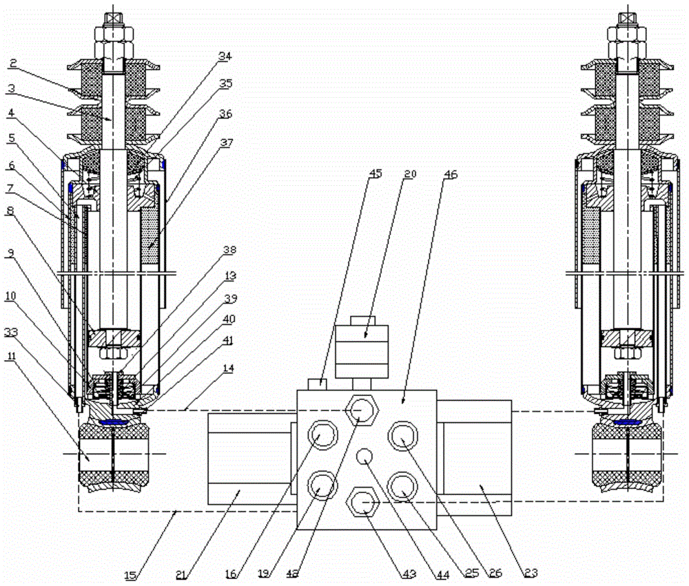 Parallel-connection liquid-electricity feed suspension system