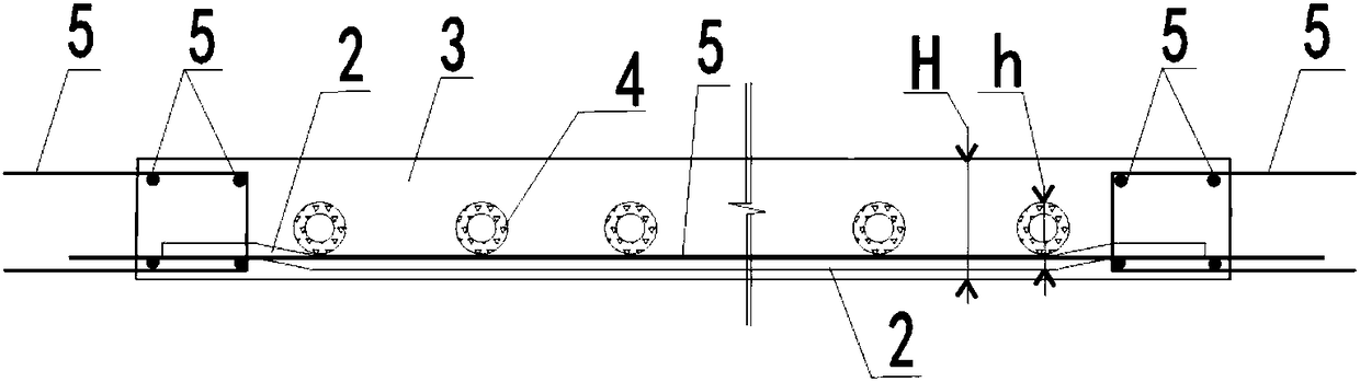 Bamboo-strip-containing structural slab and designing method thereof