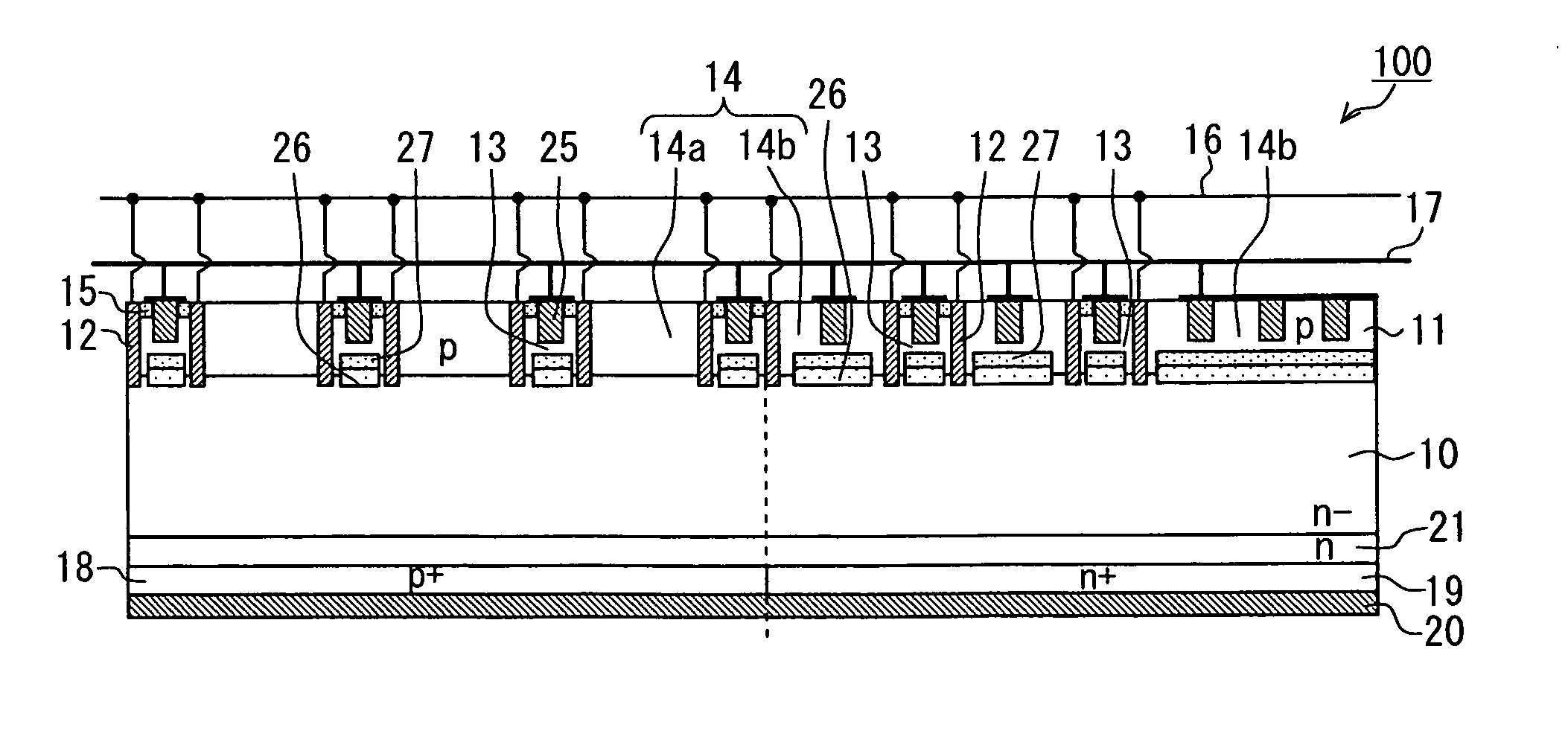 Semiconductor device having IGBT and FWD on same substrate