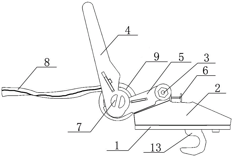 Insulator bracket fastening device for replacing strain insulator of power transmission line