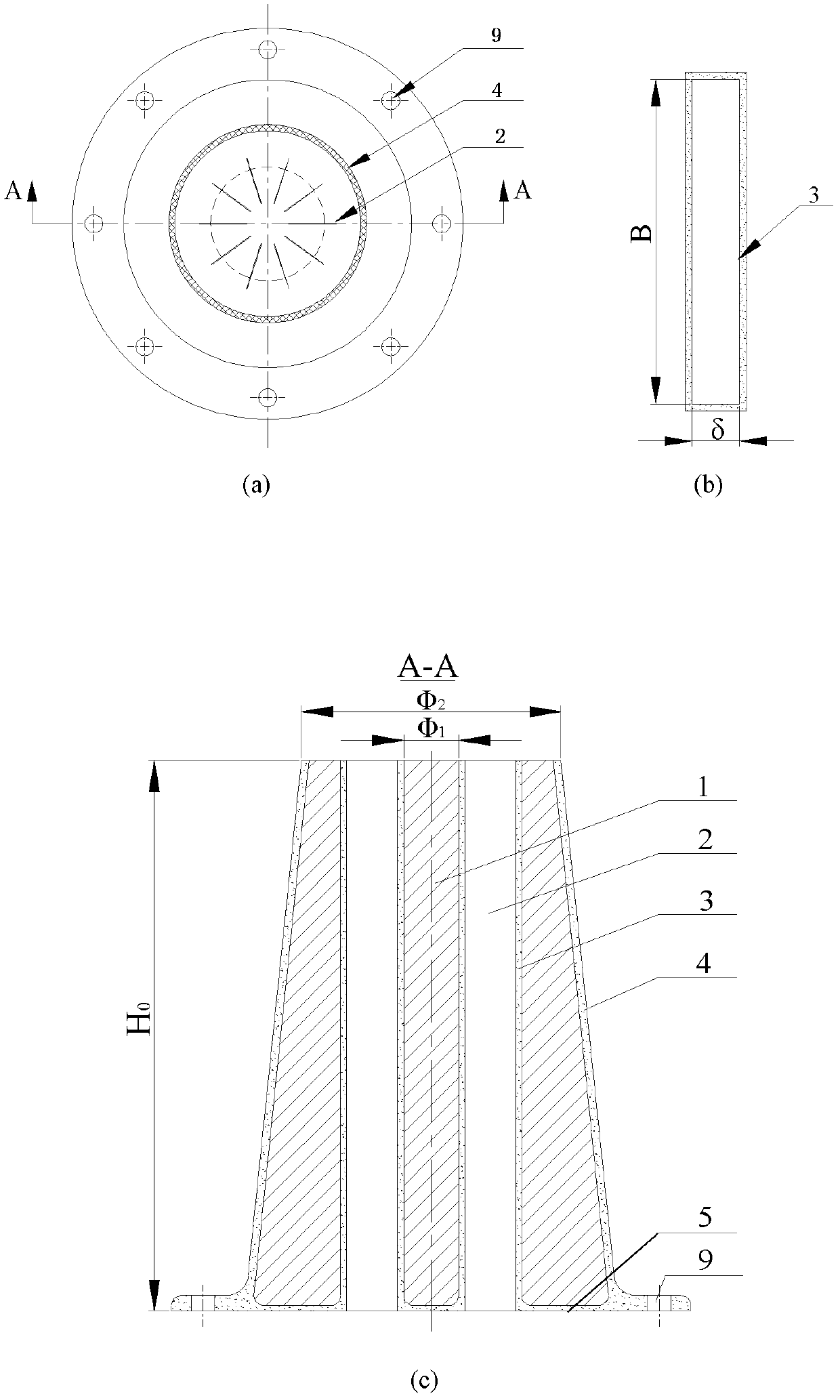 Metal slit-type ladle bottom blowing powder injection apparatus