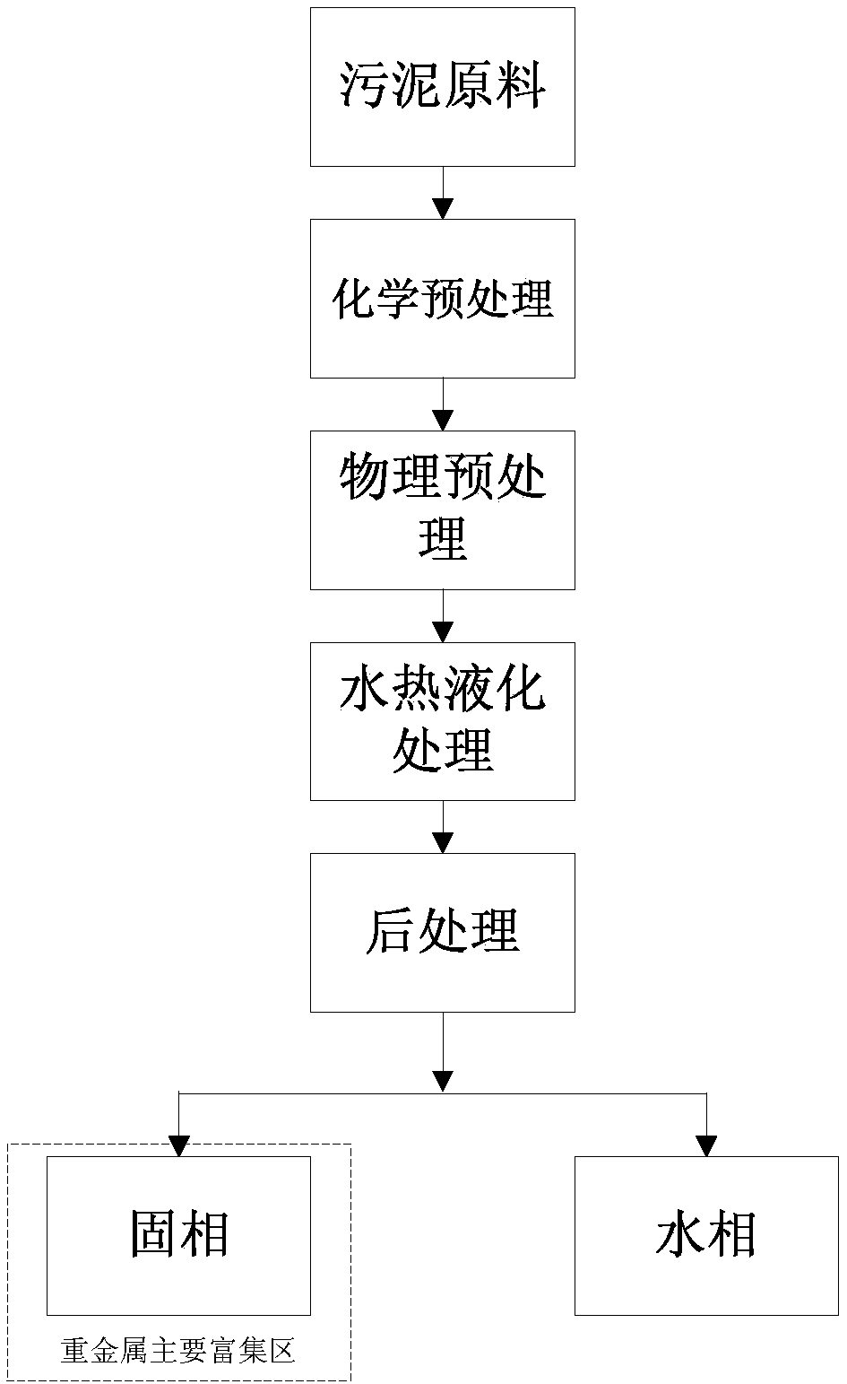 Sludge hydro-thermal treatment method for reducing heavy metal in aqueous phases