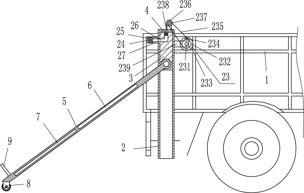 A municipal guardrail unloading vehicle dispatching mechanism