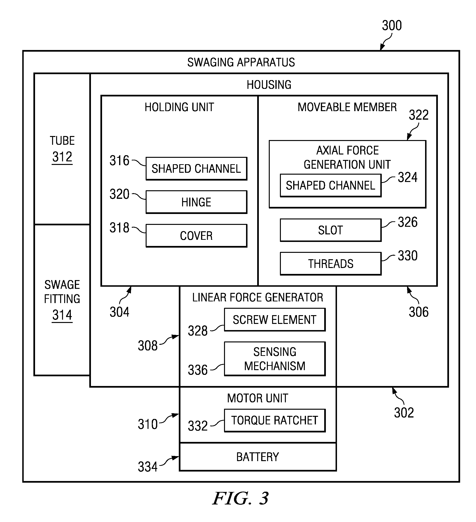 Method and apparatus for swaging components