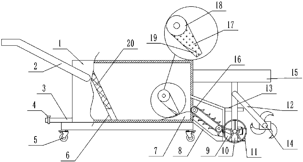 Chicken manure cleaning device for henhouse