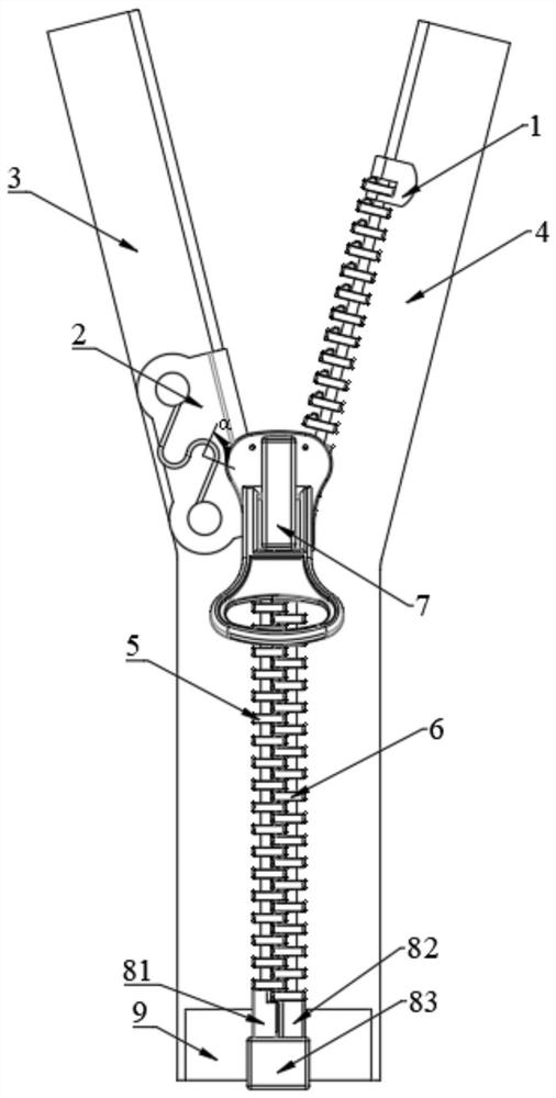 Tooth covering top stopper, metal zipper with special function and using method of zipper