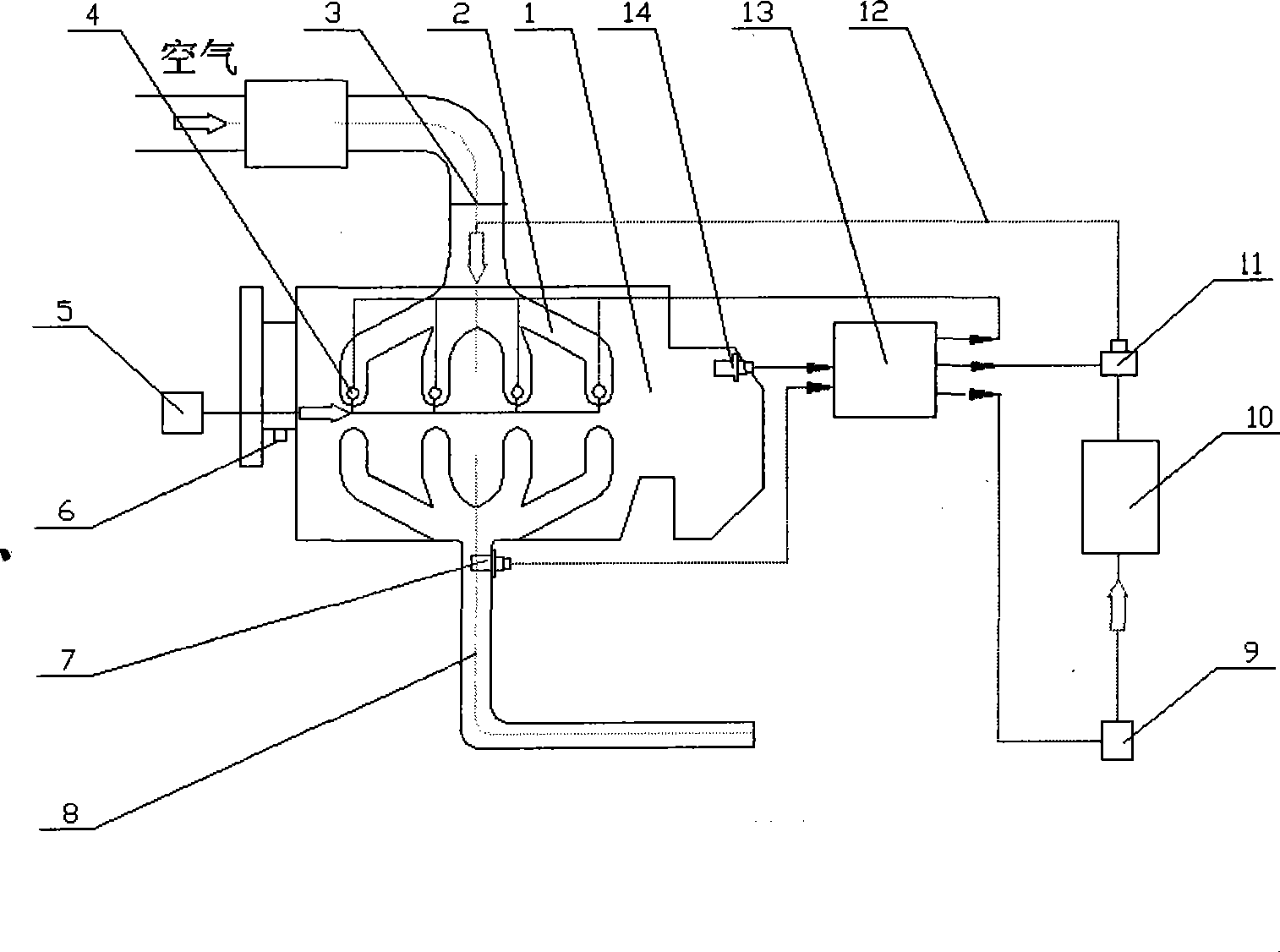 Low temperature cold starting device of methanol engine and control method thereof