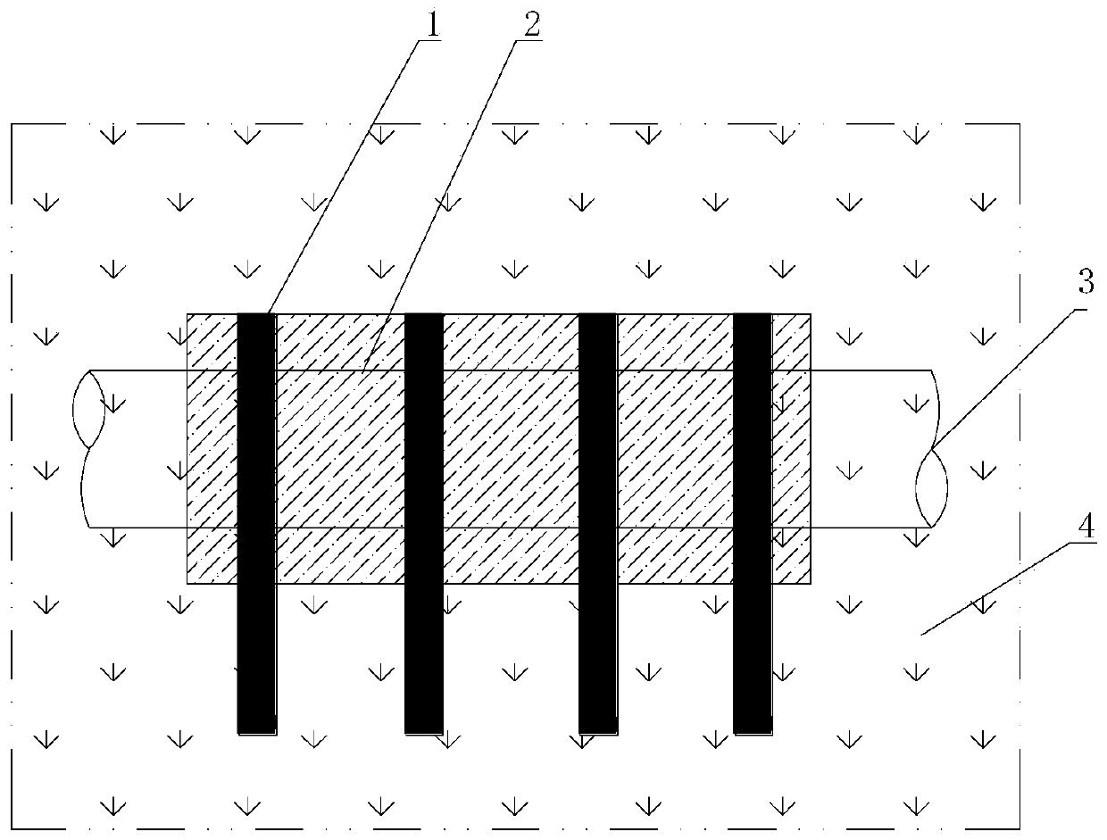 Modified buttress capable of reducing buttress volume on horizontal bending point of pressure pipeline and construction method thereof