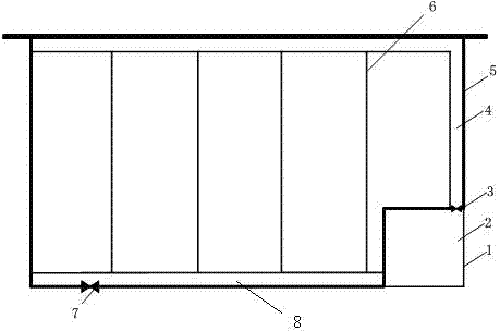 Unidirectional flow project for seawater in high-level downflow weirs