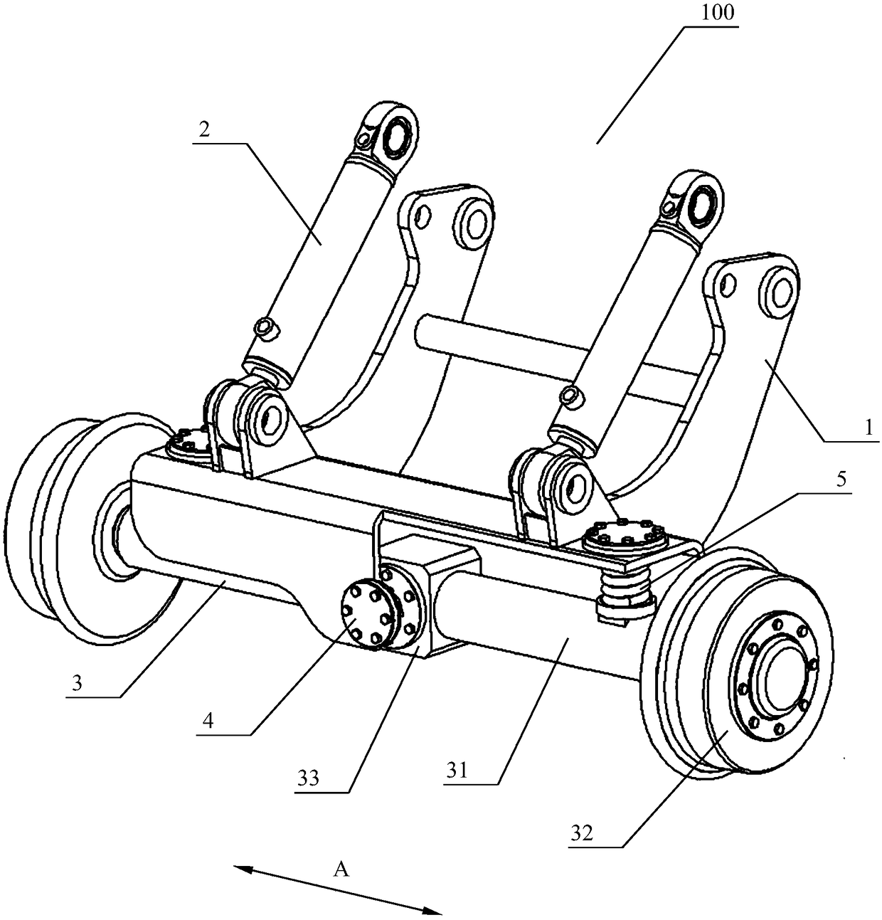 Road-rail-vehicle steel rail guiding device