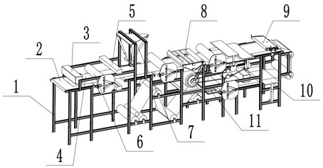 A pre-pressing device for non-woven fabric processing