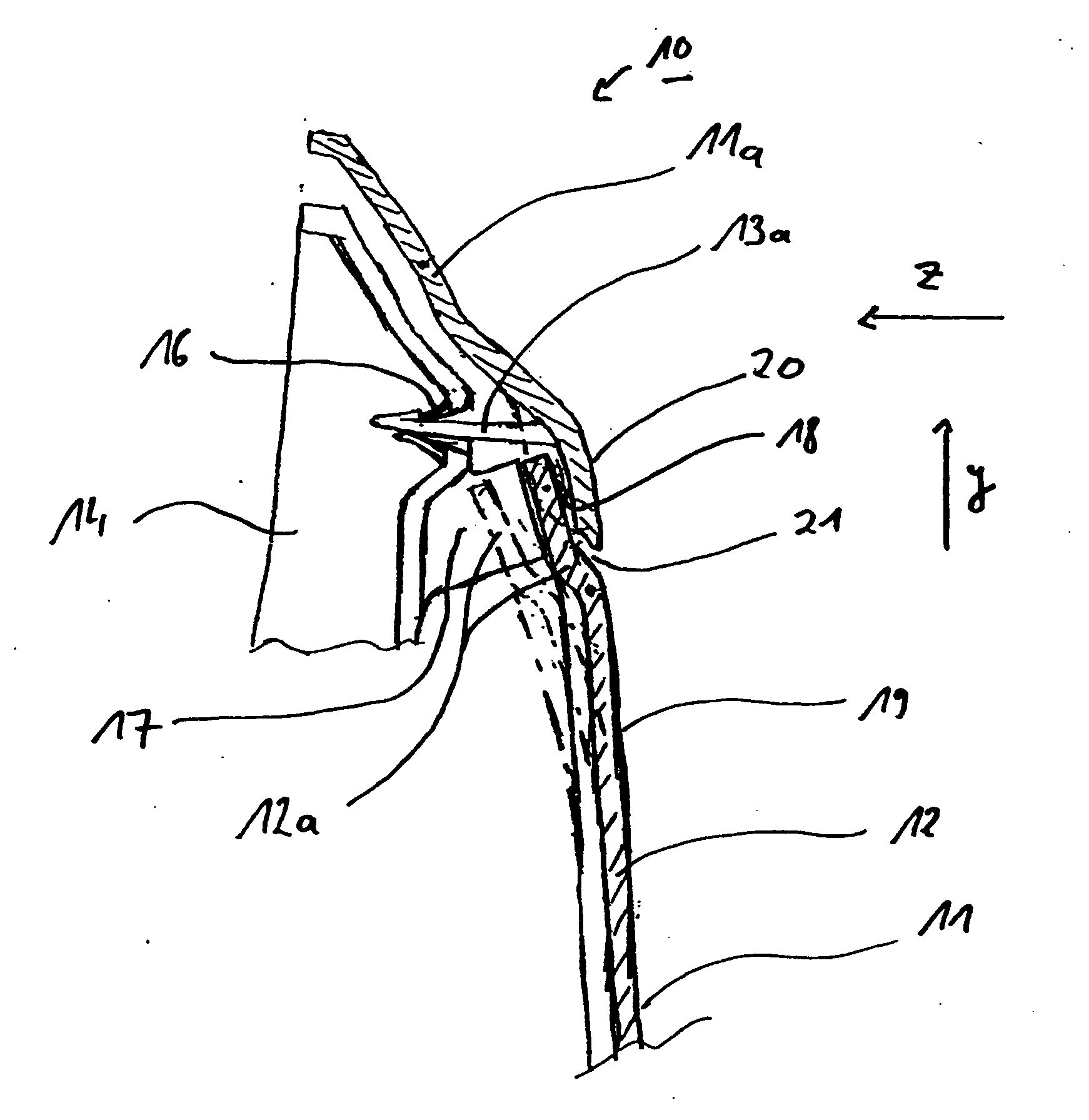 Radiator grille for mounting in a radiator grille arrangement and method of producing it