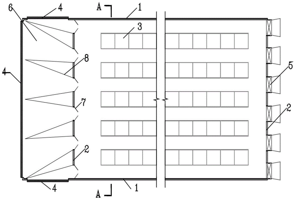 Closed henhouse ventilating system and air flow organization method