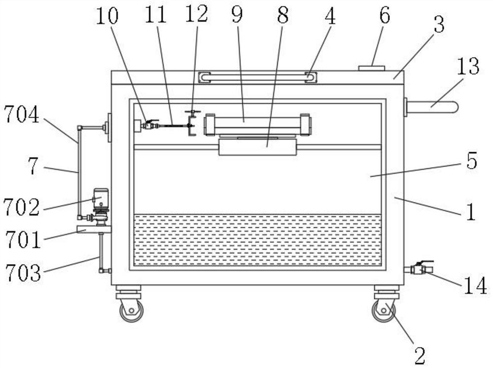 Corrosion reaction box for flow corrosion aluminum alloy casting complex slender copper pipe core