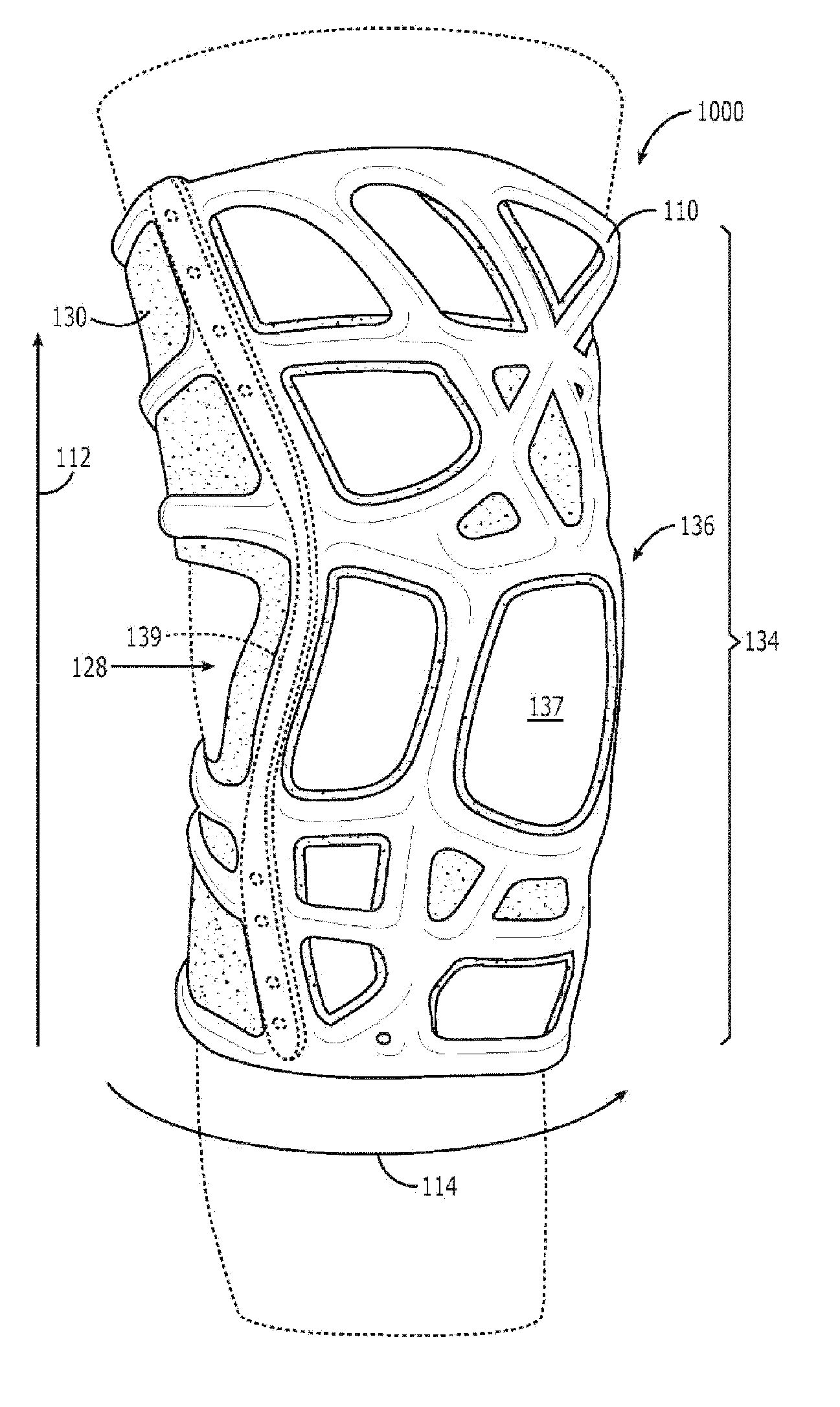 Potentiating support with side struts spanning hinge joint