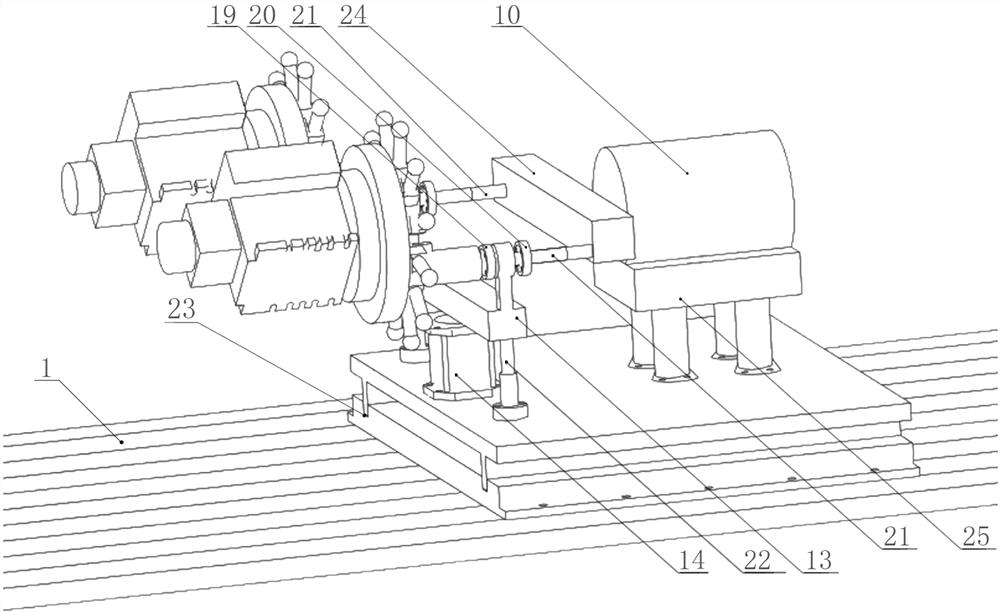 Double-joint loading power servo knife rest power head reliability test bed and test method