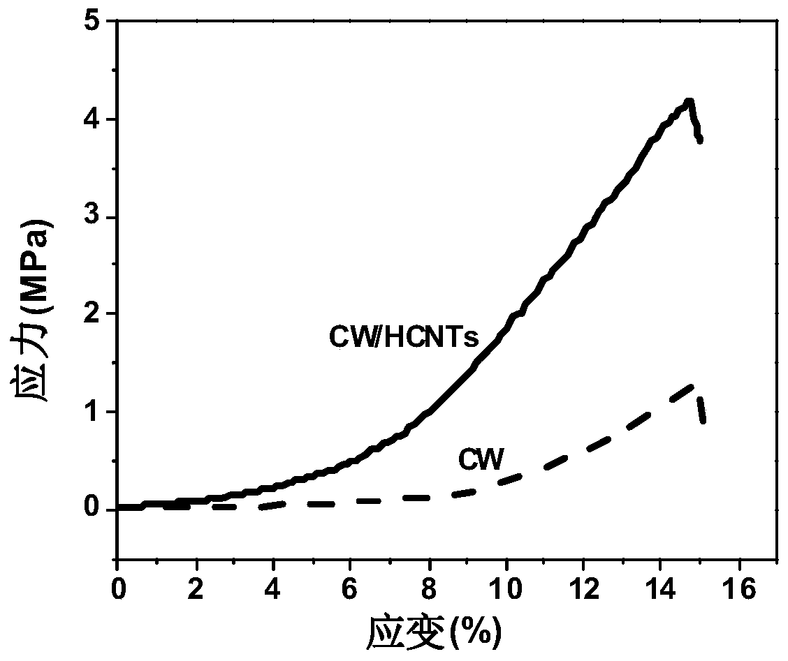 Method for growing helical carbon nanotubes on wood-derived porous carbon