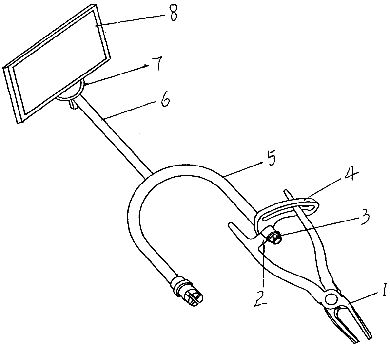 Pliers for taking spring pin of bowl head hanging board