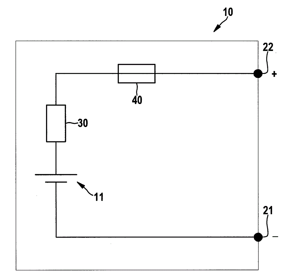 Battery cell device with battery cell and limiting circuit and corresponding method