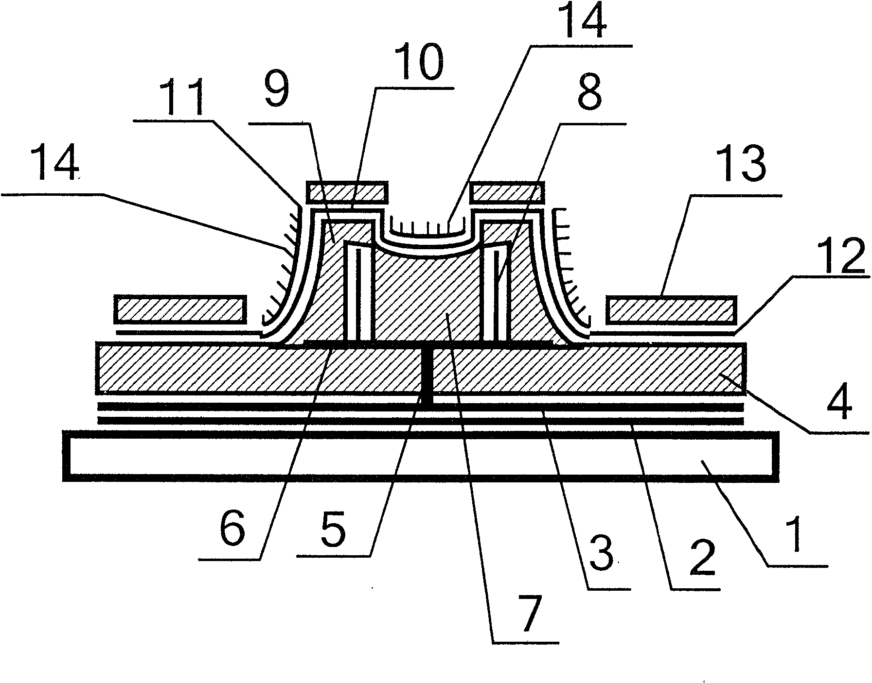 Flat panel display with dual forked type side controlled cathode emission structure, and fabricating technique