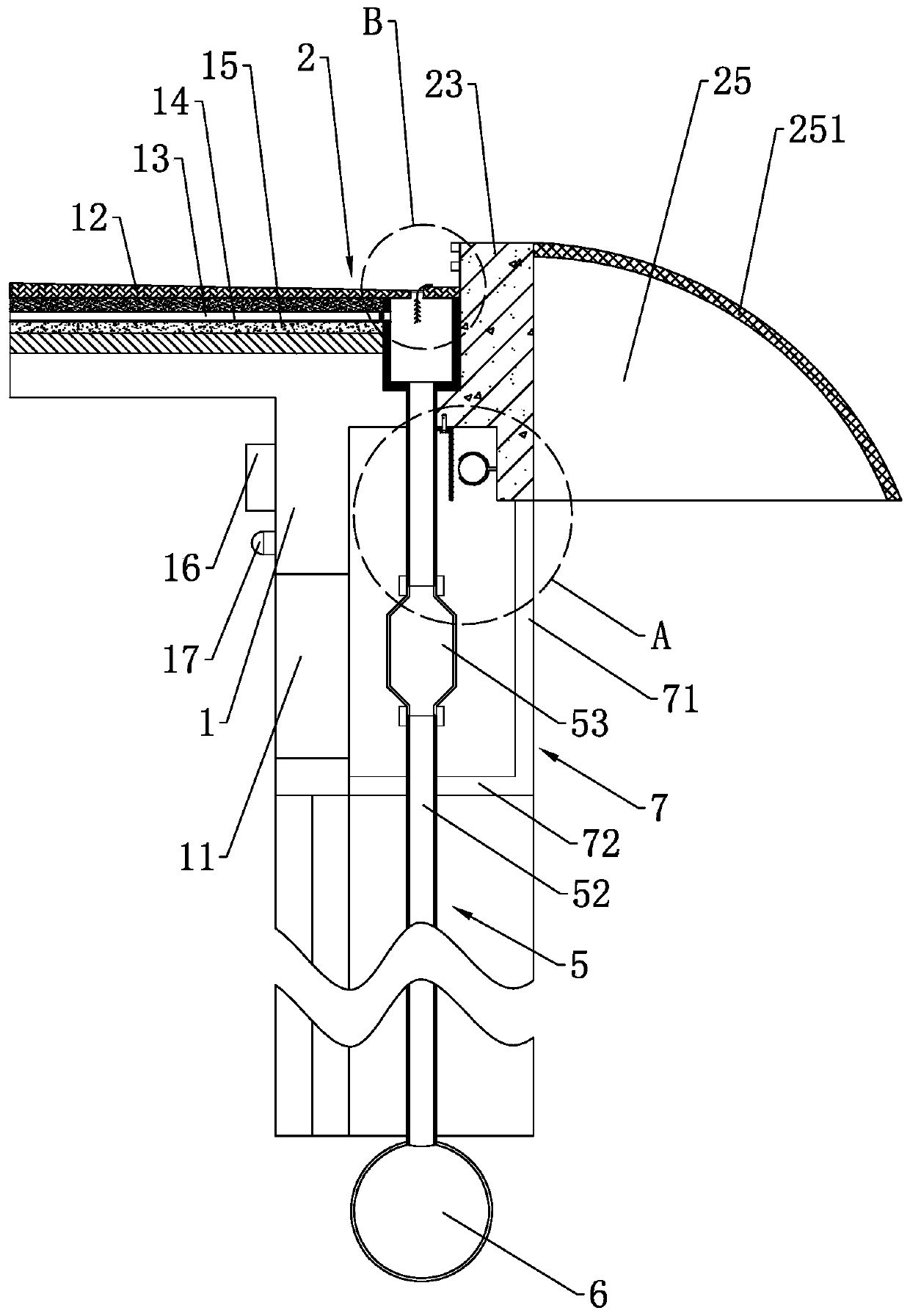 Internal drainage advertising lamp box structure