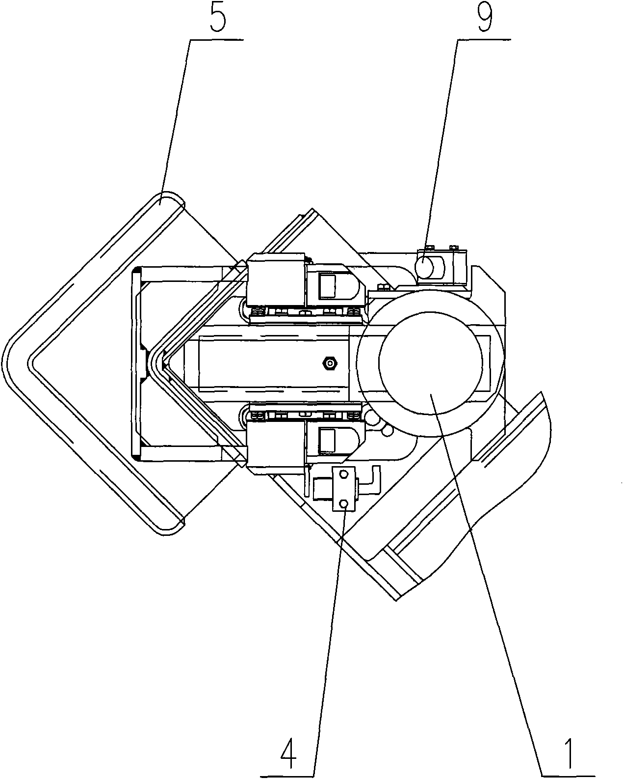 Driving device and driving mechanism of guide plate of moving double-box electric lifting appliance of container