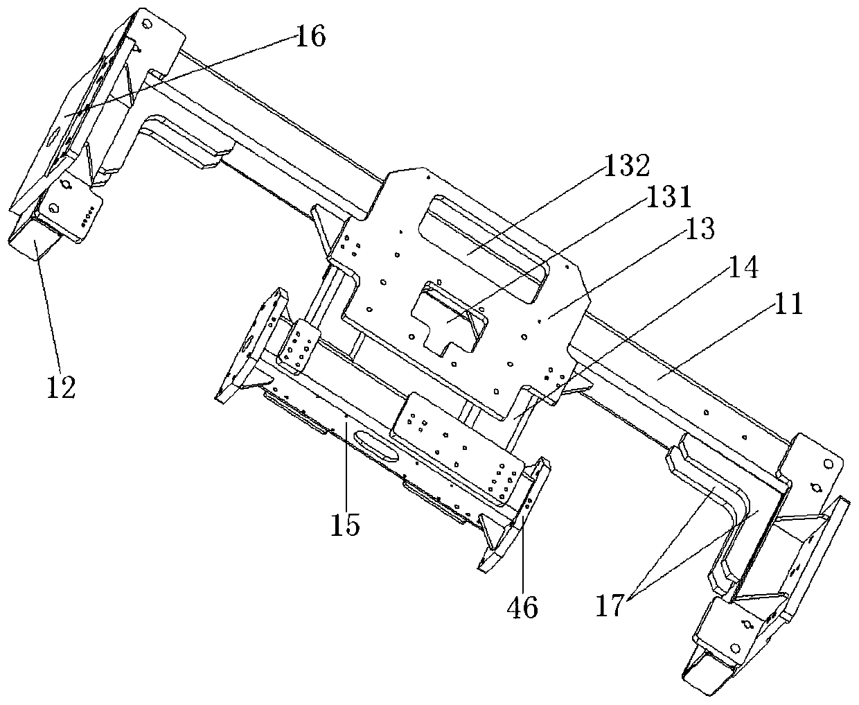 Clamping device used for automatic welding of bumper