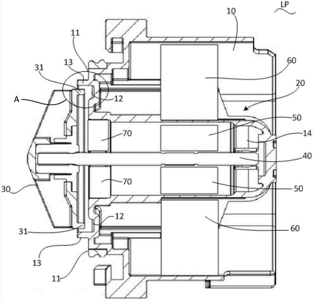 Liquid draining pump and household appliance with pump