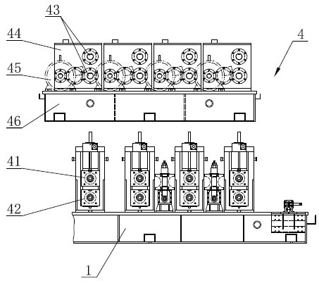 Welded pipe forming production line