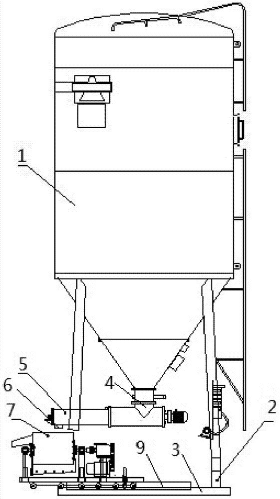 Horizontal dry-mixed mortar stirrer