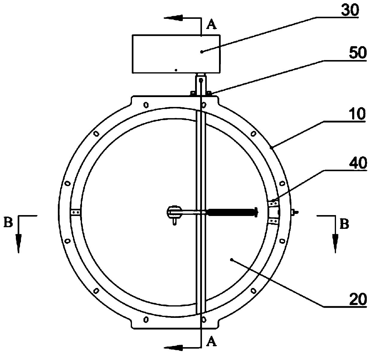 Flexible double-rotation airtight butterfly valve device