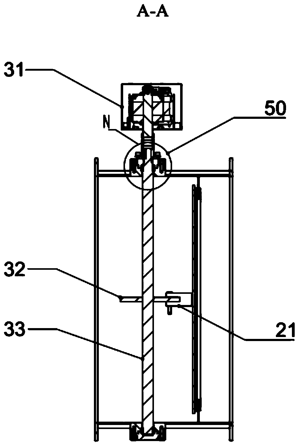 Flexible double-rotation airtight butterfly valve device