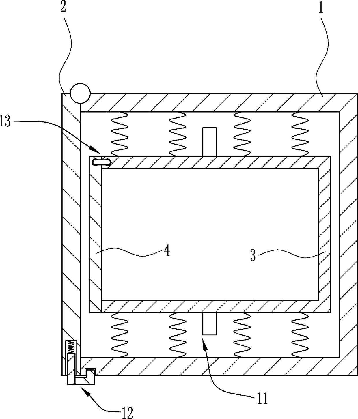 Recovering device for waste batteries